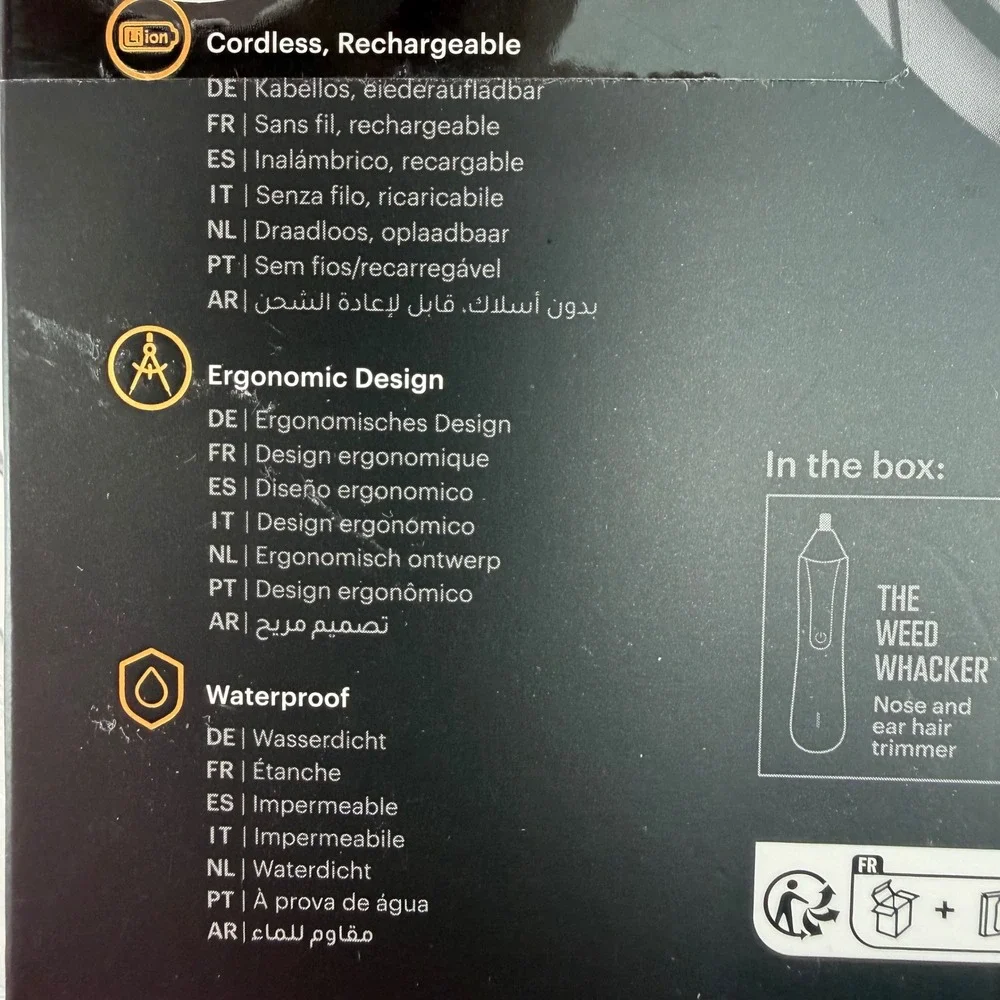 Manscaped Weed Whacker Electric Nose Ear Hair Trimmer Rechargeable Waterproof‎